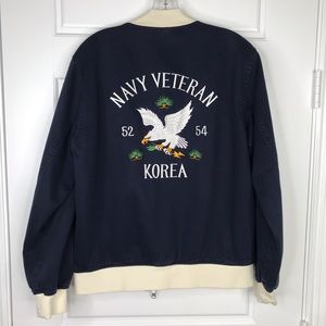 ESPIONAGE Navy Veteran Korea Bomber Zip Jacket NEW Size S Very Rare